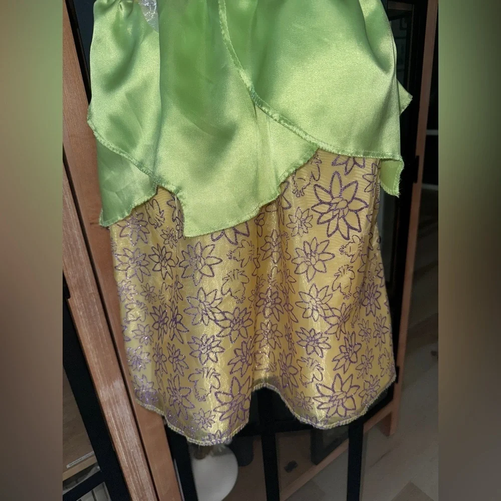Disney Tiana Princess dress costume glitter toddler girl glitter & the frog